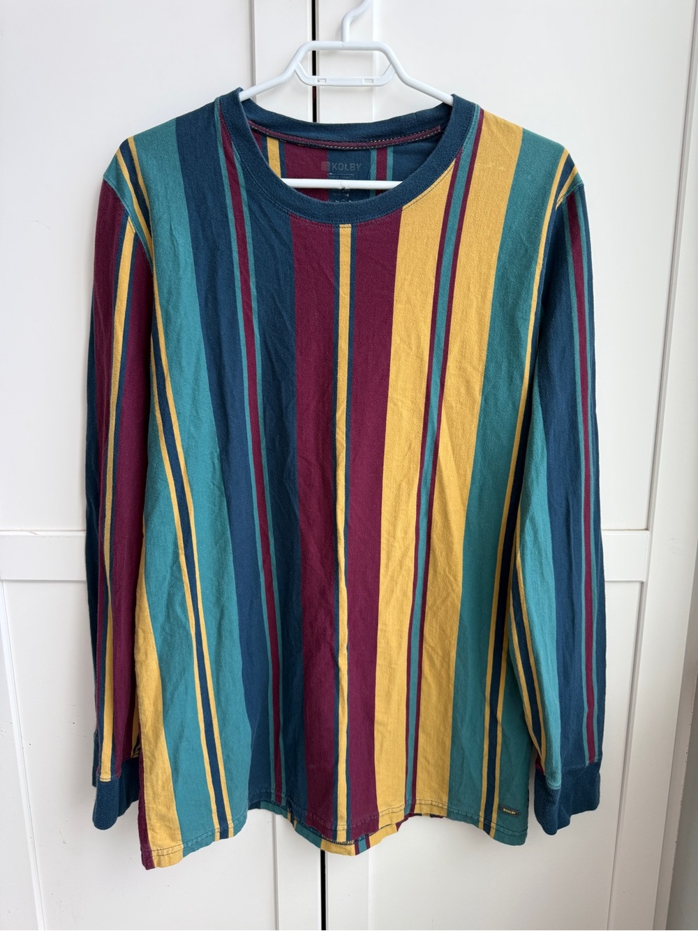 Retro 90s style 100% Cotton Kolby Striped Long Sleeve Skater Streetwear Grunge